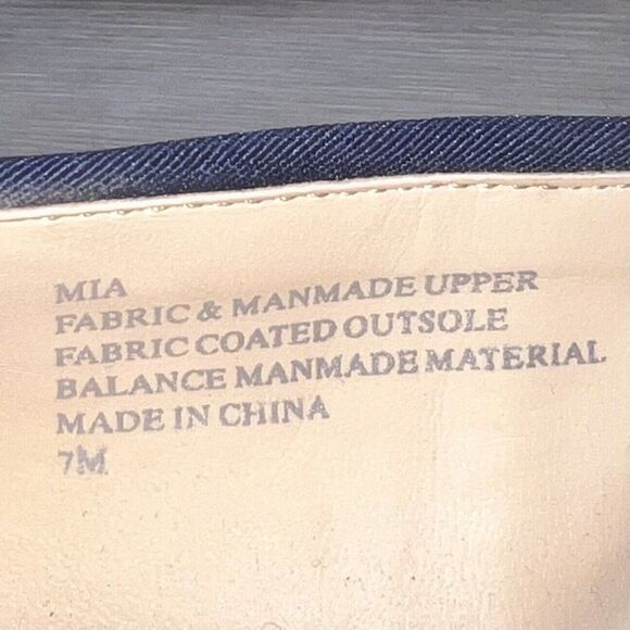 Crown & Ivy Mia Blue/White/Silver Striped Flats Women's 7 - Picture 10 of 11